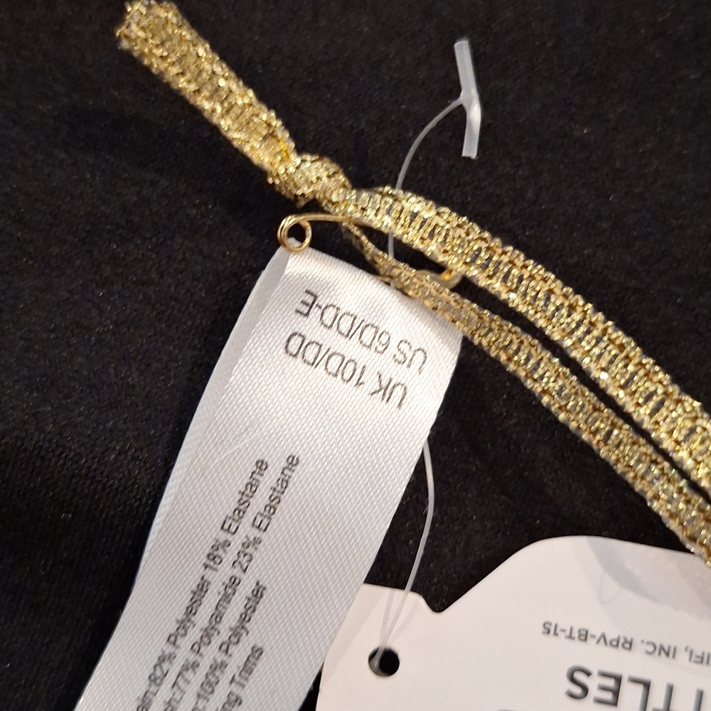 ASOS x Wolf & Whistle Metallic Monokini Swimsuit | Black & Gold | DD Cup - Picture 5 of 5